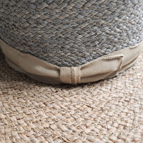 New Olive & Pique Raffia Classic Summer Boater Panama Hat Two Tone main image 8